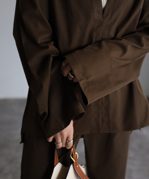 sakishimatokyo（サキシマトーキョー）の「ロングスリーブディープVルーズセット（サロペット/オーバーオール・レディース・カーキブラウン/ベージュ/ブラック・L/M）」の18枚目の写真