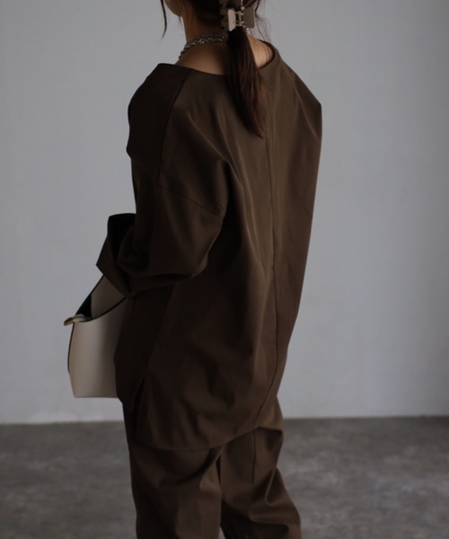 sakishimatokyo（サキシマトーキョー）の「ロングスリーブディープVルーズセット（サロペット/オーバーオール・レディース・カーキブラウン/ベージュ/ブラック・L/M）」の12枚目の写真