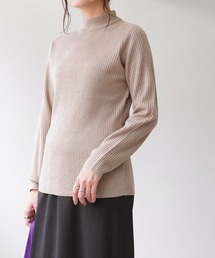 モックネックネックリブニットトップス S0580【IAMUSE】