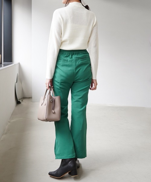 IAMUSE（アイアミューズ）の「モックネックネックリブニットトップス S0580【IAMUSE】（ニット/セーター・レディース・グレー/ブラック/モカ/ベージュ/モーブ系/オフホワイト/ブルーグレー・L/M）」の12枚目の写真