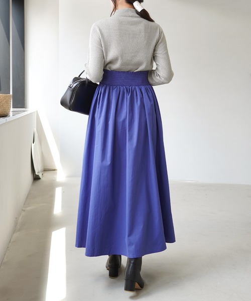 IAMUSE（アイアミューズ）の「モックネックネックリブニットトップス S0580【IAMUSE】（ニット/セーター・レディース・グレー/ブラック/モカ/ベージュ/モーブ系/オフホワイト/ブルーグレー・L/M）」の22枚目の写真