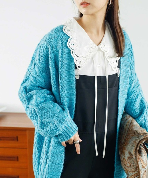 GeeRA(ジーラ)の「レース刺しゅう衿ブラウス(シャツ/ブラウス・レディース・ブラック/オフホワイト・MEDIUM/LARGE)」の10枚目の写真