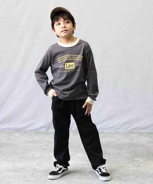 Lee（リー）の「【Lee】リンガーロンＴ（Tシャツ/カットソー・キッズ・ブラック・140/160/150/130/120/105）」の4枚目の写真