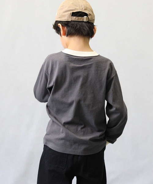 Lee（リー）の「【Lee】リンガーロンＴ（Tシャツ/カットソー・キッズ・ブラック・140/160/150/130/120/105）」の5枚目の写真