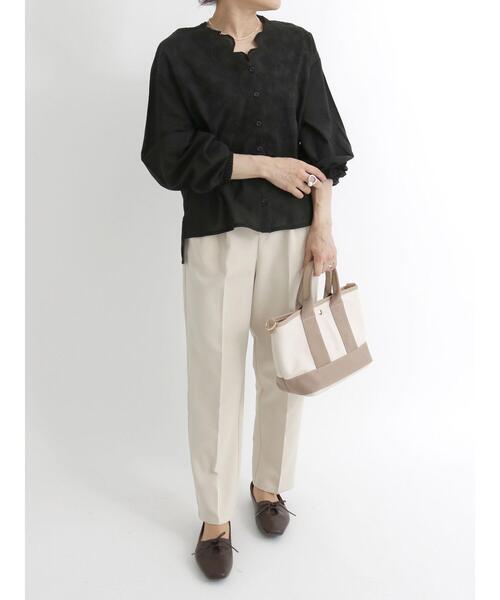 Samansa Mos2 blue（サマンサモスモスブルー）の「スカラップ刺繍ブラウス（シャツ/ブラウス・レディース・ブラック/グリーン/マスタード・ﾌﾘ-）」の20枚目の写真