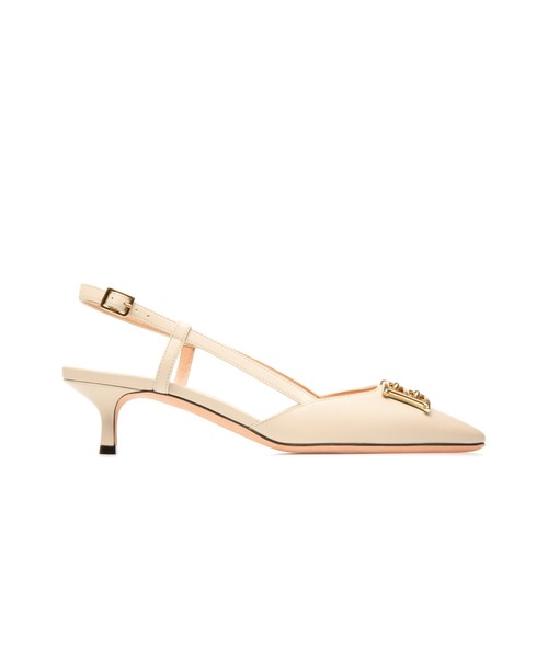 BALLY アイボリー スリングバックパンプス BALLY アイボリー スリングバックパンプス