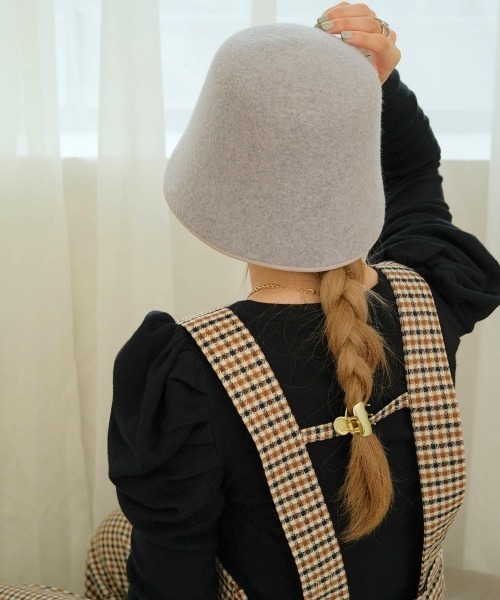 Bab（バブ）の「ウールフェルトバケットハット（ハット・レディース・モカ/ブラック/ライトグレー・ONESIZE）」の3枚目の写真