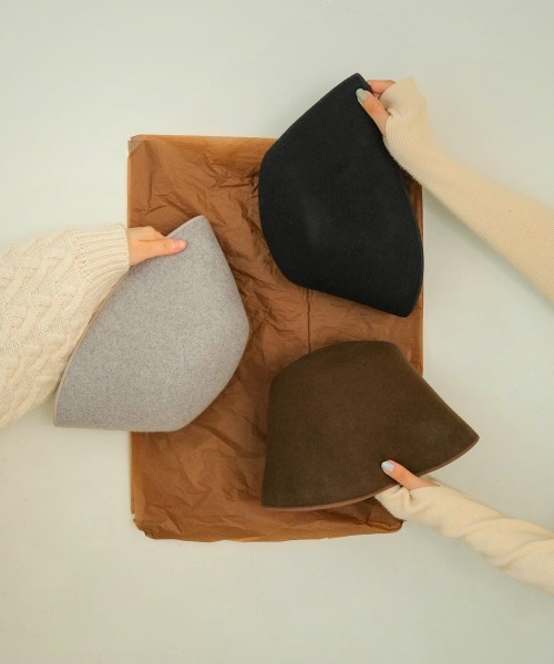 Bab（バブ）の「ウールフェルトバケットハット（ハット・レディース・モカ/ブラック/ライトグレー・ONESIZE）」の12枚目の写真