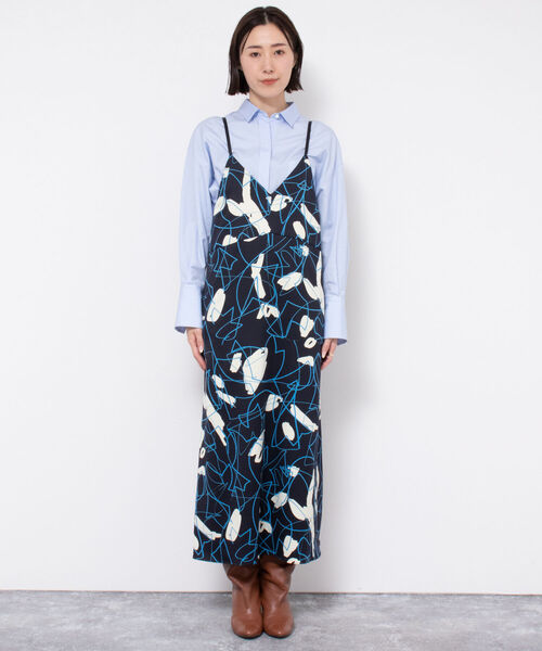 NOLLEY’S Sophi(ノーリーズソフィ)の「アートプリントキャミワンピース(ワンピース・レディース・ホワイト系その他4/ブラック系その他3・38)」の5枚目の写真