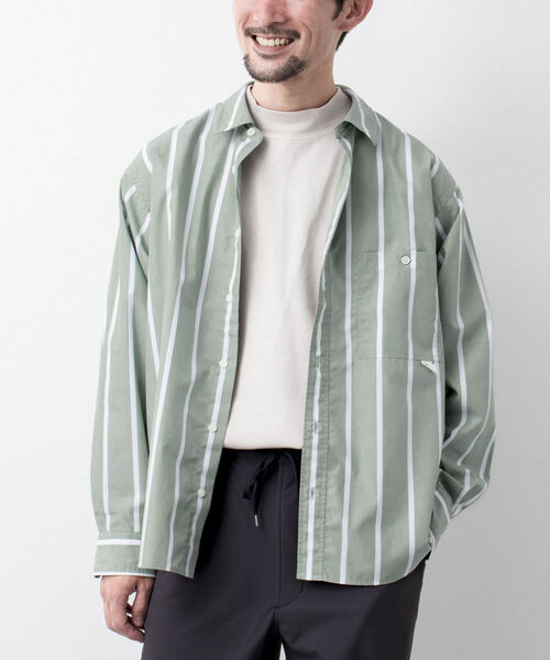NOLLEY'S goodman（ノーリーズグッドマン）の「ELEMENTARY SHIRT レギュラーシャツ（シャツ/ブラウス・メンズ・グリーン/ネイビー/ベージュ・L/M）」の2枚目の写真