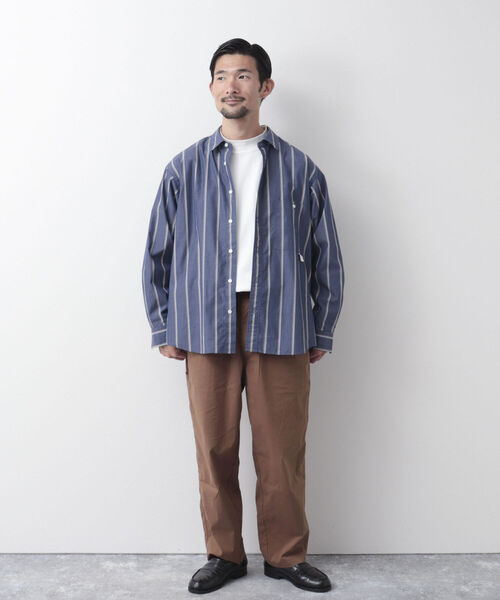 NOLLEY'S goodman（ノーリーズグッドマン）の「ELEMENTARY SHIRT レギュラーシャツ（シャツ/ブラウス・メンズ・グリーン/ネイビー/ベージュ・L/M）」の4枚目の写真