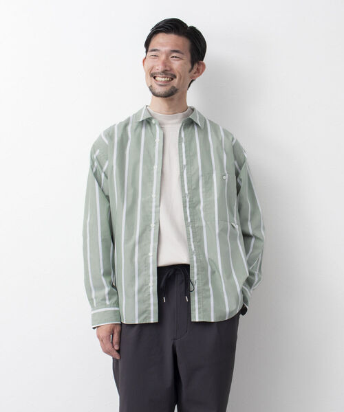 NOLLEY'S goodman（ノーリーズグッドマン）の「ELEMENTARY SHIRT レギュラーシャツ（シャツ/ブラウス・メンズ・グリーン/ネイビー/ベージュ・L/M）」の14枚目の写真