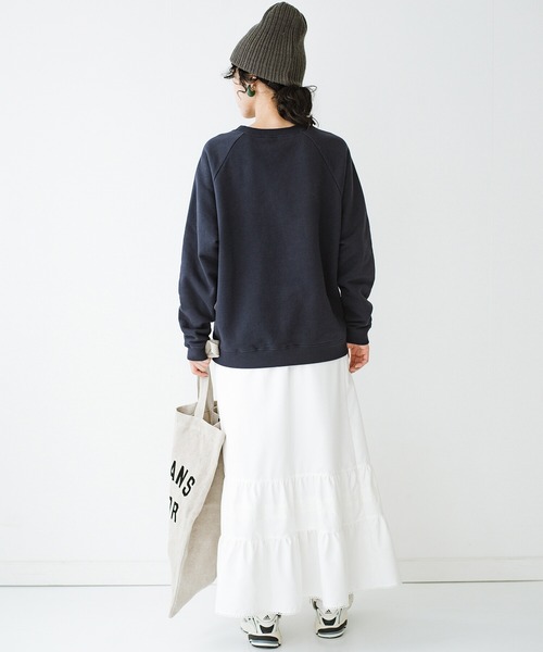 haco!（ハコ）の「しっかり裏毛が頼もしい！ ＰＢＰオーガニックコットンのワンポイントスウェット（ユニセックス）（スウェット・レディース・オフホワイト/ネイビー・1/2/3）」の15枚目の写真