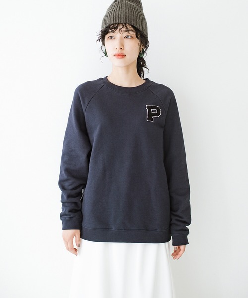 haco!（ハコ）の「しっかり裏毛が頼もしい！ ＰＢＰオーガニックコットンのワンポイントスウェット（ユニセックス）（スウェット・レディース・オフホワイト/ネイビー・1/2/3）」の8枚目の写真