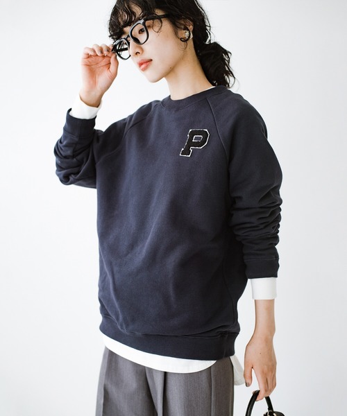 haco!（ハコ）の「しっかり裏毛が頼もしい！ ＰＢＰオーガニックコットンのワンポイントスウェット（ユニセックス）（スウェット・レディース・オフホワイト/ネイビー・1/2/3）」の3枚目の写真