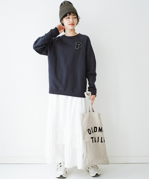 haco!（ハコ）の「しっかり裏毛が頼もしい！ ＰＢＰオーガニックコットンのワンポイントスウェット（ユニセックス）（スウェット・レディース・オフホワイト/ネイビー・1/2/3）」の22枚目の写真