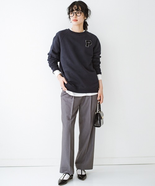 haco!（ハコ）の「しっかり裏毛が頼もしい！ ＰＢＰオーガニックコットンのワンポイントスウェット（ユニセックス）（スウェット・レディース・オフホワイト/ネイビー・1/2/3）」の4枚目の写真