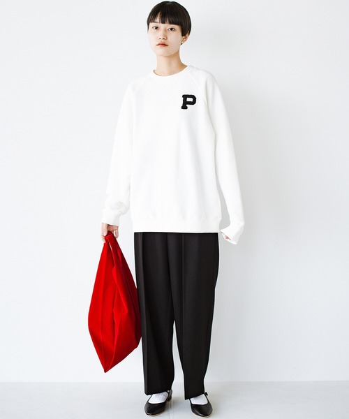 haco!（ハコ）の「しっかり裏毛が頼もしい！ ＰＢＰオーガニックコットンのワンポイントスウェット（ユニセックス）（スウェット・レディース・オフホワイト/ネイビー・1/2/3）」の12枚目の写真