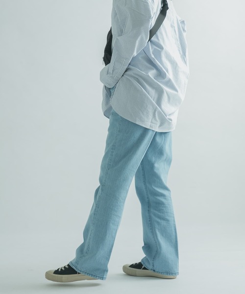 FORK&SPOON（フォークアンドスプーン）の「FORK&SPOON　セミワイドヘムデニムパンツ（デニムパンツ・レディース・ブルー系その他/ワンウォッシュ・1/2）」の11枚目の写真