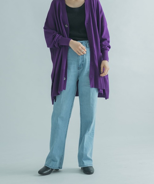 FORK&SPOON（フォークアンドスプーン）の「FORK&SPOON　セミワイドヘムデニムパンツ（デニムパンツ・レディース・ブルー系その他/ワンウォッシュ・1/2）」の14枚目の写真