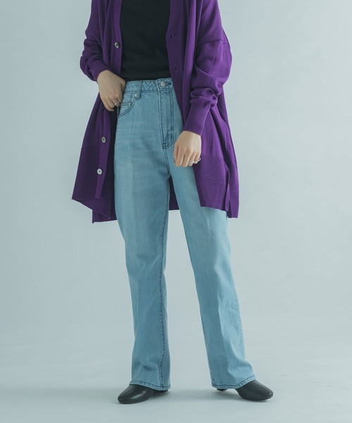 FORK&SPOON（フォークアンドスプーン）の「FORK&SPOON　セミワイドヘムデニムパンツ（デニムパンツ・レディース・ブルー系その他/ワンウォッシュ・1/2）」の18枚目の写真