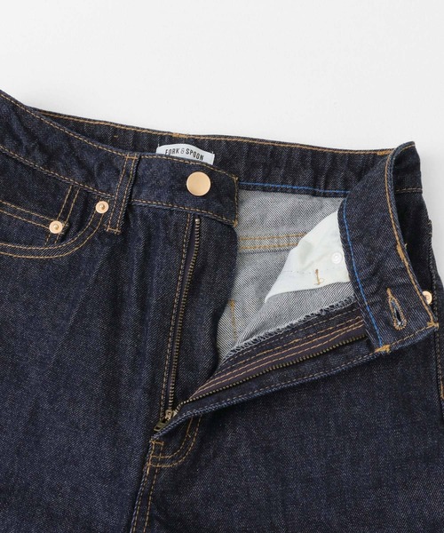 FORK&SPOON（フォークアンドスプーン）の「FORK&SPOON　セミワイドヘムデニムパンツ（デニムパンツ・レディース・ブルー系その他/ワンウォッシュ・1/2）」の8枚目の写真