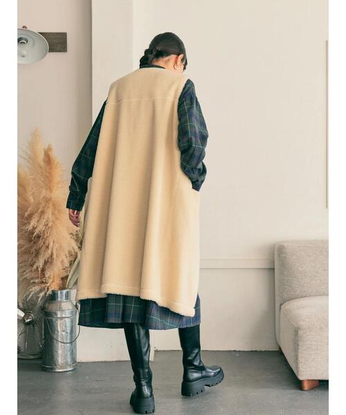 AMERICAN HOLIC（アメリカンホリック）の「ボアジレ（ダウンベスト・レディース・アイボリー/モカ・FREE）」の10枚目の写真