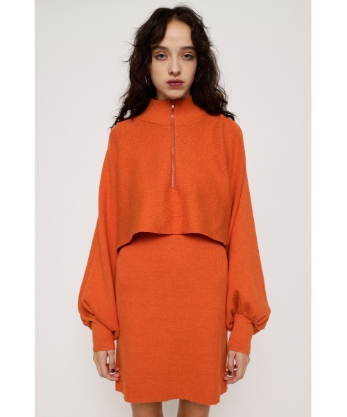 SLY（スライ）の「SHORT ZIP 2P OP ショートジップ 2ピース ワンピース（ワンピース・レディース・杢グレー/クリアレッド/ブラック・1/2）」の19枚目の写真