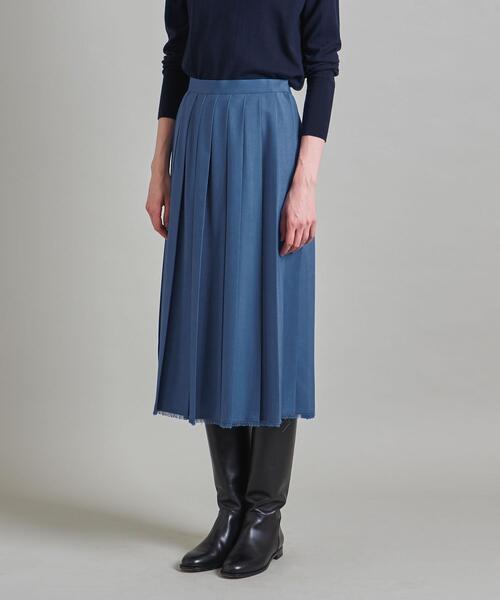 LOEFF（ロエフ）の「＜LOEFF＞W トロピカル フリンジ プリーツスカート（スカート・レディース・グレー/コバルトブルー・1/0）」の6枚目の写真