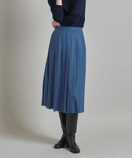 LOEFF（ロエフ）の「＜LOEFF＞W トロピカル フリンジ プリーツスカート（スカート・レディース・グレー/コバルトブルー・1/0）」の4枚目の写真