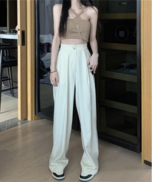 by muni:r | さらさらロングピンタックスラックス(スラックス)