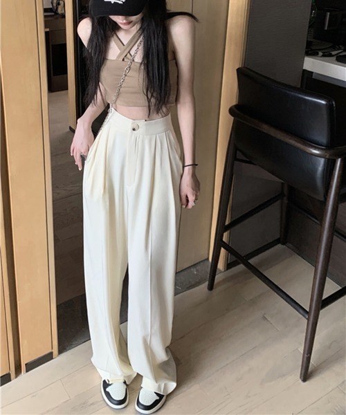 by muni:r（バイ ムニール）の「さらさらロングピンタックスラックス（スラックス・レディース・アイボリー/ブラウン・SMALL/MEDIUM）」の19枚目の写真