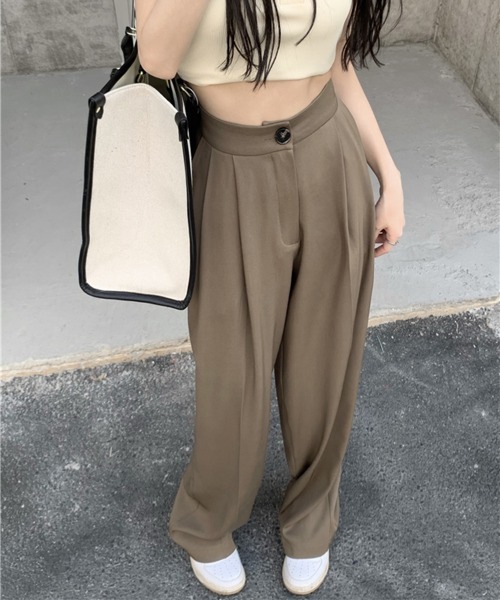 by muni:r（バイ ムニール）の「さらさらロングピンタックスラックス（スラックス・レディース・アイボリー/ブラウン・SMALL/MEDIUM）」の16枚目の写真