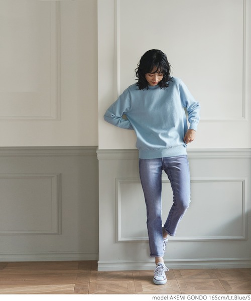 coca（coca）（コカ）の「起毛デニムテーパードパンツ（デニムパンツ・レディース・ライトブルー・S/M/L）」の2枚目の写真