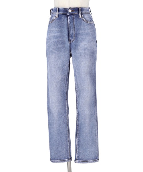 coca（coca）（コカ）の「起毛デニムテーパードパンツ（デニムパンツ・レディース・ライトブルー・S/M/L）」の4枚目の写真