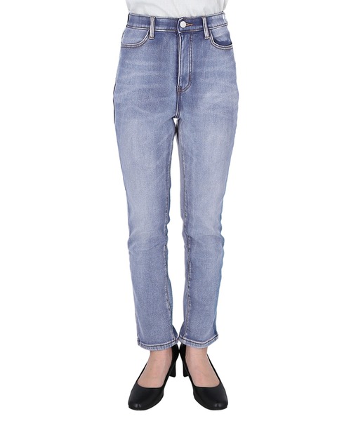 coca（coca）（コカ）の「起毛デニムテーパードパンツ（デニムパンツ・レディース・ライトブルー・S/M/L）」の5枚目の写真