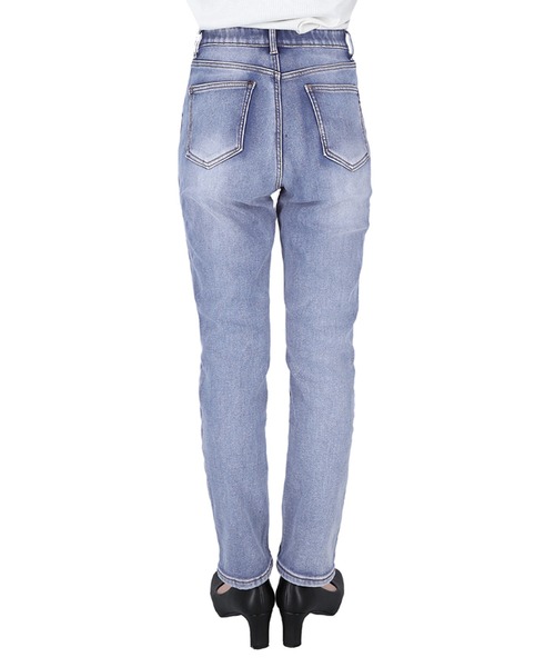 coca（coca）（コカ）の「起毛デニムテーパードパンツ（デニムパンツ・レディース・ライトブルー・S/M/L）」の7枚目の写真