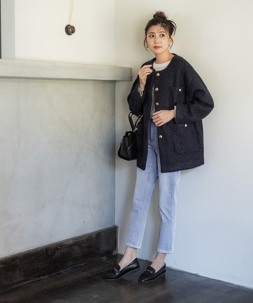 coca（coca）（コカ）の「起毛デニムテーパードパンツ（デニムパンツ・レディース・ライトブルー・S/M/L）」の17枚目の写真