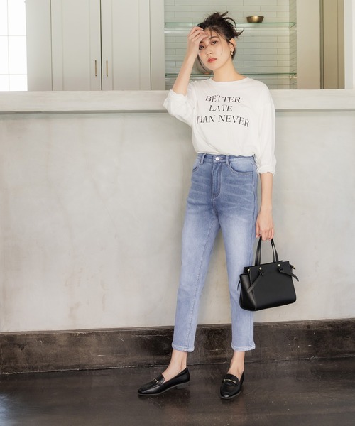 coca（coca）（コカ）の「起毛デニムテーパードパンツ（デニムパンツ・レディース・ライトブルー・S/M/L）」の15枚目の写真