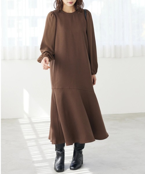 ELENCARE DUE（エレンカーレデュエ）の「・ELENCARE DUE マーメイドキリカエワンピース＊（ワンピース・レディース・ブラウン/ブラック/グレイッシュベージュ・FREE）」の3枚目の写真