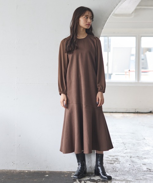 ELENCARE DUE（エレンカーレデュエ）の「・ELENCARE DUE マーメイドキリカエワンピース＊（ワンピース・レディース・ブラウン/ブラック/グレイッシュベージュ・FREE）」の4枚目の写真