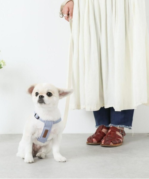 moncheri（モンシェリ）の「レザー×リネンハーネス（リード/ハーネス/首輪・レディース・ブルー/ベージュ/ブラウン/カーキ/ピンク/チャコールグレー・S/L/M/XS/XL）」の14枚目の写真