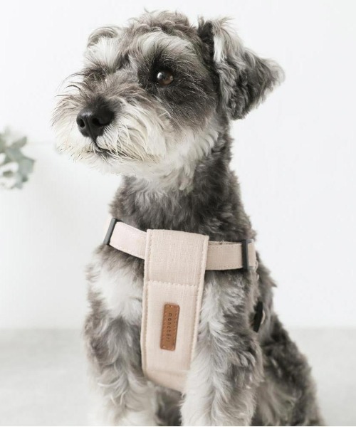 moncheri（モンシェリ）の「レザー×リネンハーネス（リード/ハーネス/首輪・レディース・ブルー/ベージュ/ブラウン/カーキ/ピンク/チャコールグレー・S/L/M/XS/XL）」の9枚目の写真
