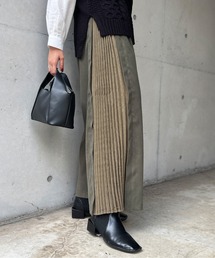 Chez toi | 微起毛サイドプリーツワイドパンツ(その他パンツ)