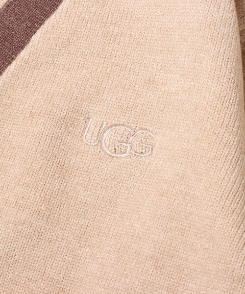 UGG（アグ）の「UGG@mos サイド ストライプ ニット カーディガン / アグ サイド ストライプ ニット カーディガン（カーディガン/ボレロ・レディース・ベージュ/カーキ・M/L）」の6枚目の写真