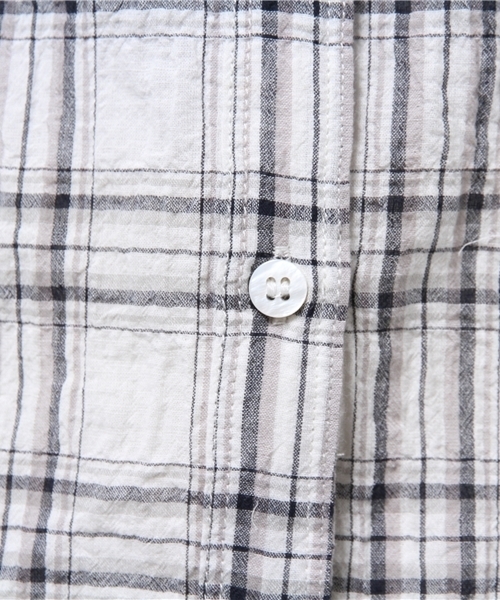 DISCOAT(ディスコート)の「【Discoat】綿麻シャーリングチェックスキッパーシャツ(シャツ/ブラウス・レディース・オフホワイト/ネイビー/ベージュ・LARGE/MEDIUM)」の6枚目の写真