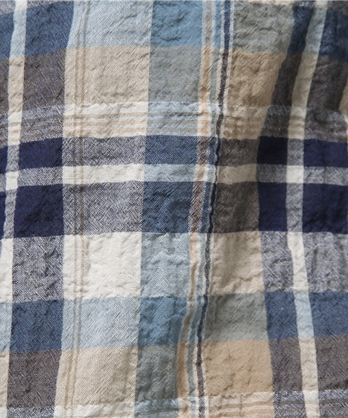 DISCOAT(ディスコート)の「【Discoat】綿麻シャーリングチェックスキッパーシャツ(シャツ/ブラウス・レディース・オフホワイト/ネイビー/ベージュ・LARGE/MEDIUM)」の8枚目の写真