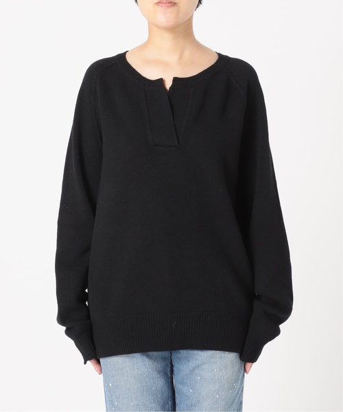 【FRAMeWORK】24AWミドルゲージ天竺ヘンリープルオーバーニット セール】ミドルゲージ天竺ヘンリープルオーバー（ニット/セーター