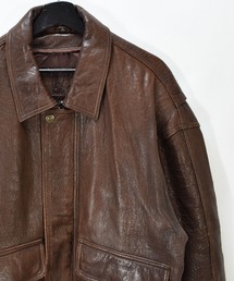 【ヴィンテージ古着】FIELD GEAR ジップアップ レザージャケット