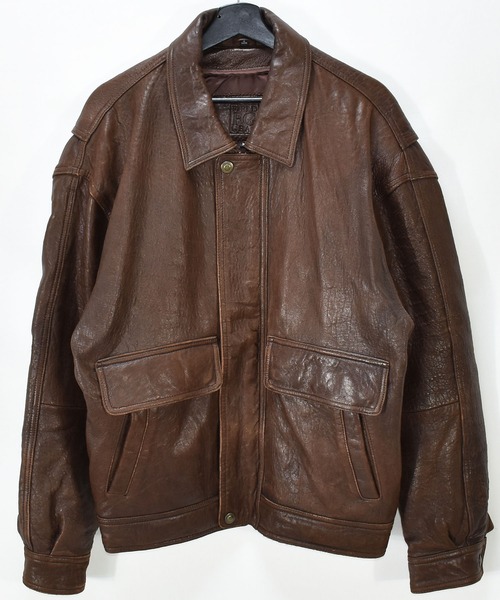 VINTAGE（ヴィンテージ）の「【ヴィンテージ古着】FIELD GEAR ジップアップ レザージャケット（ブルゾン・メンズ・ブラウン・MEDIUM）」の2枚目の写真